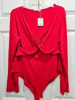 MANGOPOP Bodysuit- Red- Size XXL